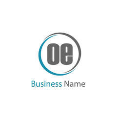 Initial Letter OE Logo Template Design
