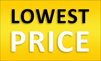 Lowest Price - Golden business poster. Clean text on yellow background.