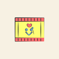 wedding video sketch illustration. Element of colored wedding icon for mobile concept and web apps. Sketch style wedding video icon can be used for web and mobile