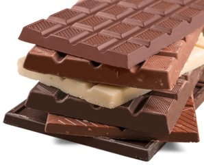 Stack of White / Dark / Milk Chocolate Bars