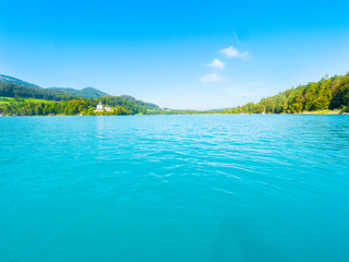 Lake Fuschlsee, Austria, Salzkammergut, on a sunny summer day