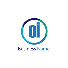 Initial Letter OI Logo Template Design