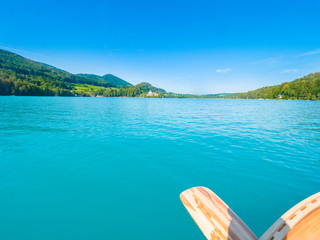 Lake Fuschlsee, Austria, Salzkammergut, on a sunny summer day