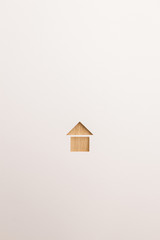 wooden textured   basic house icon on white background