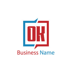 Initial Letter OK Logo Template Design