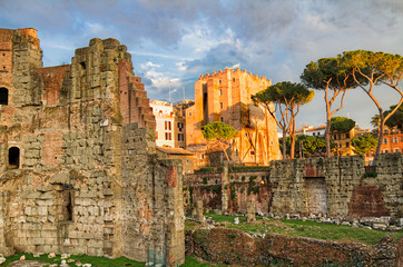 Ruins of Roman Forum in Rome, Italy