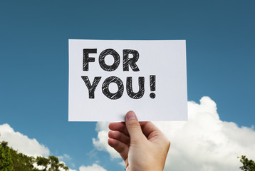 For you written on a card