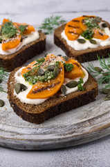 Sandwiches with roasted pumpkin