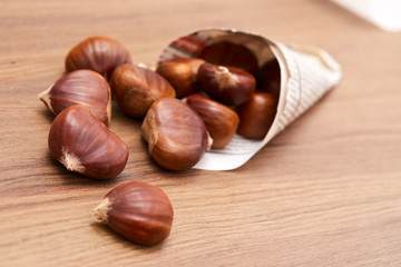 edible chestnut on the table