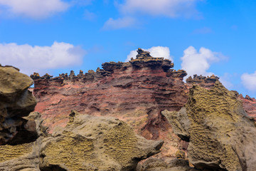 eroded volcanic rock formation
