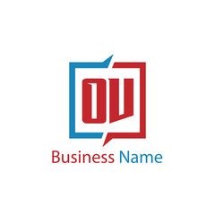 Initial Letter OV Logo Template Design