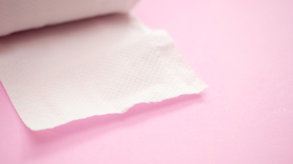 tissue close up on pink background
