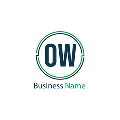 Initial Letter OW Logo Template Design