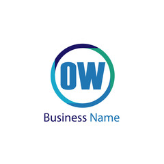 Initial Letter OW Logo Template Design