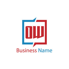 Initial Letter OW Logo Template Design