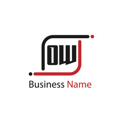 Initial Letter OW Logo Template Design
