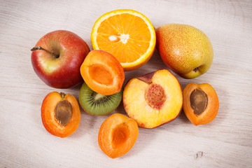 Fresh natural fruits containing nutritious vitamins for healthy lifestyles