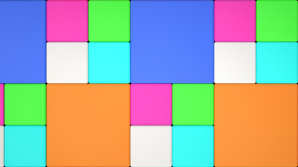 Pattern from colorful cubes of different sizes