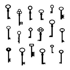 vintage key silhouettes