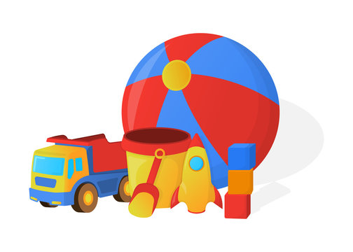 Concept of Childrens Toy icon. Cartoon style. Vector Illustration