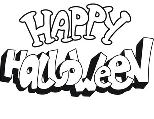 Happy halloween. Hand drawn creative doodle lettering. design for holiday greeting card and invitation, flyers, posters, banner halloween holiday