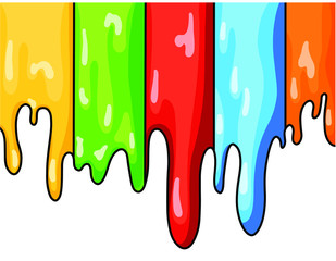 Vector illustration of hand drawn colorful stains of paint