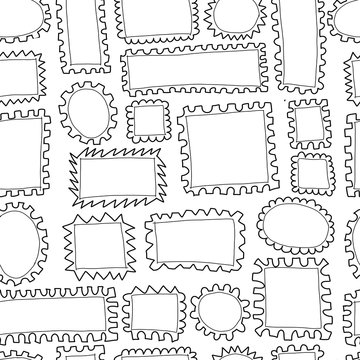Post stamp collection, seamless pattern for your design