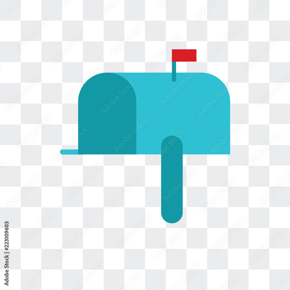 Poster postbox icon isolated on transparent background. modern and editable postbox icon. simple icons vect