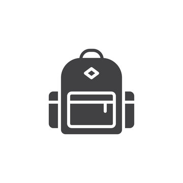 Backpack vector icon. filled flat sign for mobile concept and web design. rucksack simple solid icon. Symbol, logo illustration. Pixel perfect vector graphics