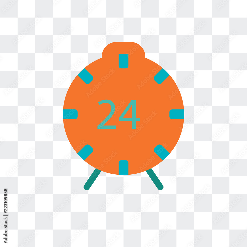 Poster 24 hours icon isolated on transparent background. modern and editable 24 hours icon. simple icons ve