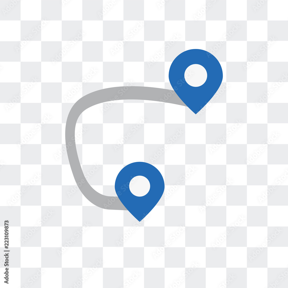 Aufkleber route icon isolated on transparent background. modern and editable route icon. simple icons vector i