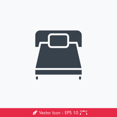 Single Bed Icon / Vector