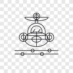 Air transport vector icon isolated on transparent background, Air transport logo design