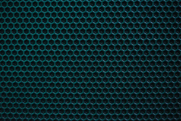 Blue hexagonal pattern background with black shadow.