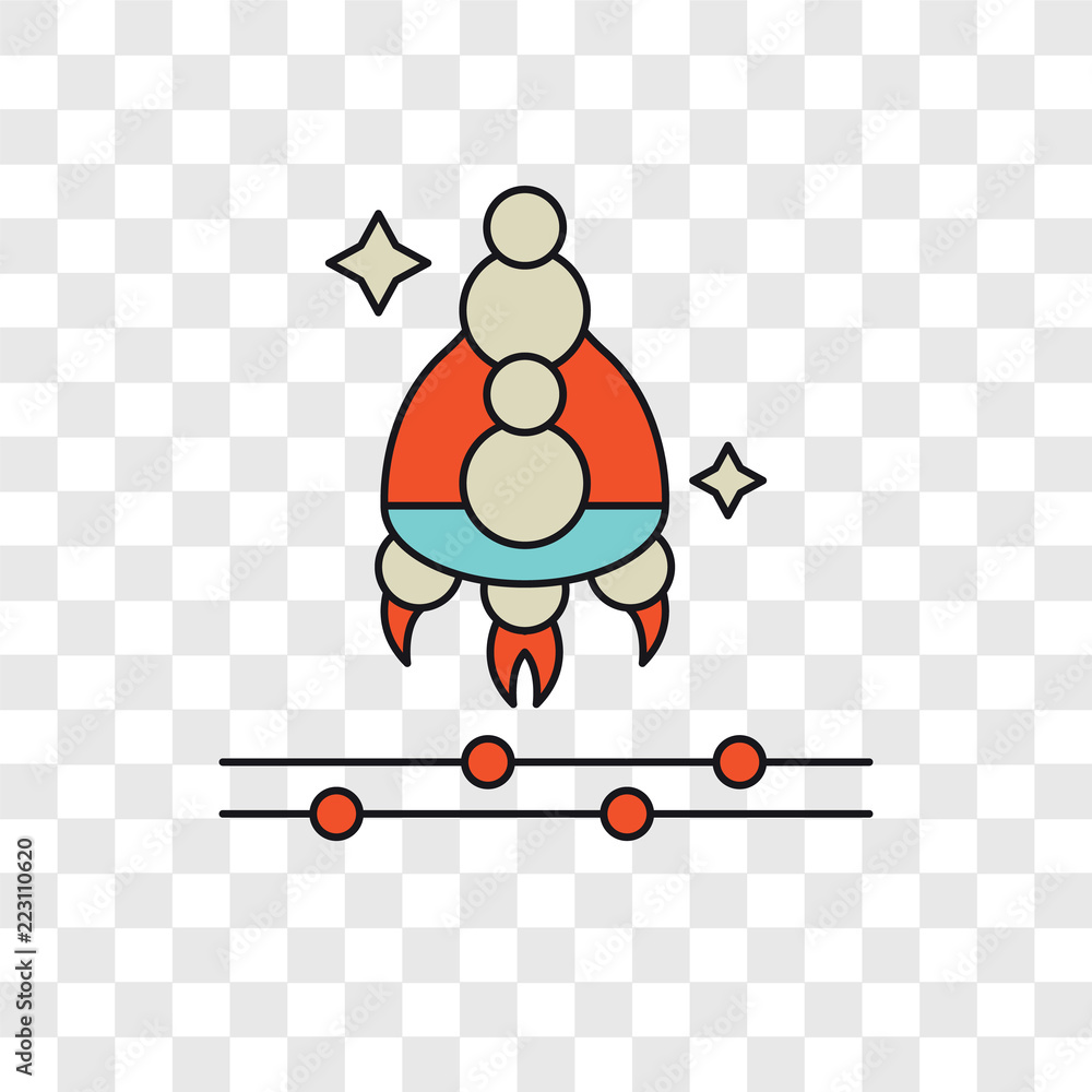 Poster spaceship vector icon isolated on transparent background, spaceship logo design