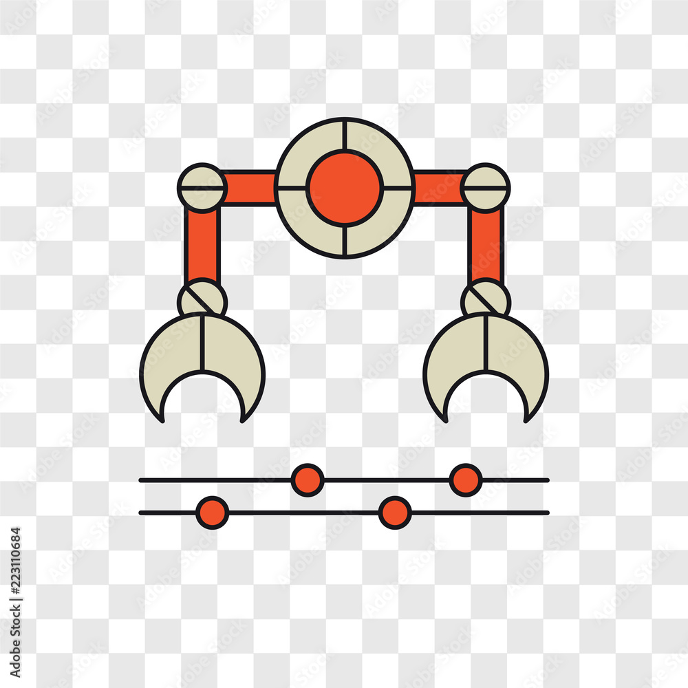 Poster robot vector icon isolated on transparent background, robot logo design