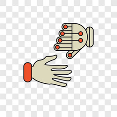 Robots and humans vector icon isolated on transparent background, Robots and humans logo design