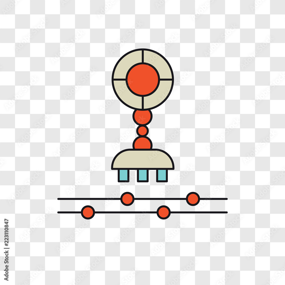 Poster robot vector icon isolated on transparent background, robot logo design