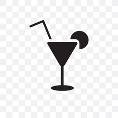 cocktail icon isolated on transparent background. Simple and editable cocktail icons. Modern icon vector illustration.