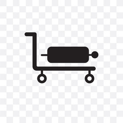 suitcase cart icon isolated on transparent background. Simple and editable suitcase cart icons. Modern icon vector illustration.