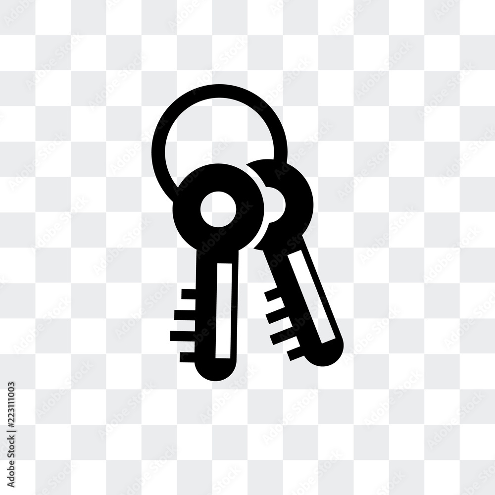 Poster key icon isolated on transparent background. modern and editable key icon. simple icons vector illus