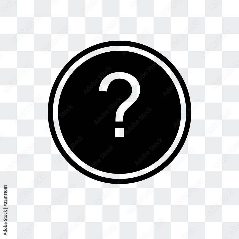 Poster question icon isolated on transparent background. modern and editable question icon. simple icons ve