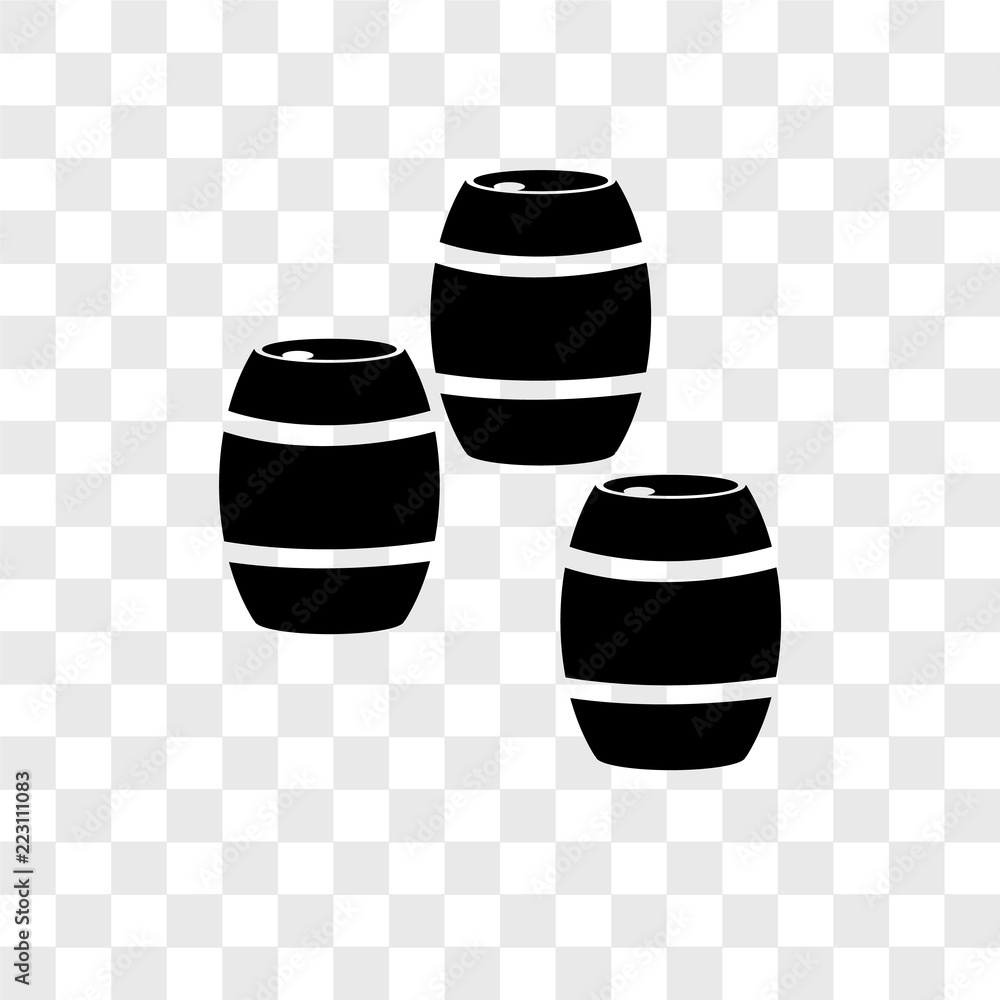 Poster barrel icons isolated on transparent background. modern and editable barrel icon. simple icon vector