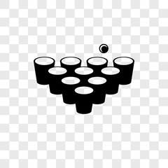 beer pong icons isolated on transparent background. Modern and editable beer pong icon. Simple icon vector illustration.