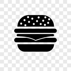 burger icons isolated on transparent background. Modern and editable burger icon. Simple icon vector illustration.