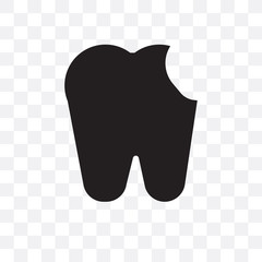 tooth icon isolated on transparent background. Simple and editable tooth icons. Modern icon vector illustration.