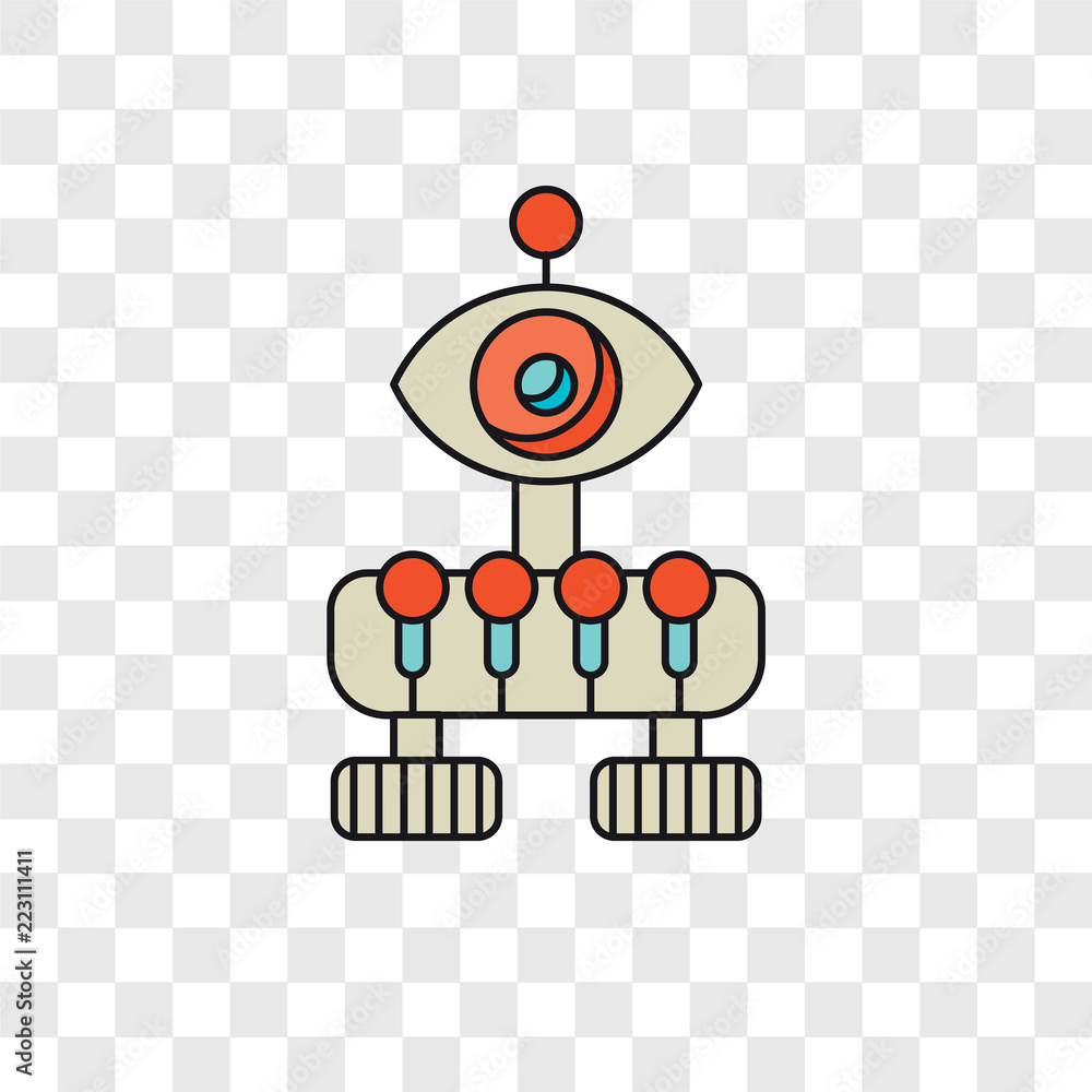 Poster robot vector icon isolated on transparent background, robot logo design