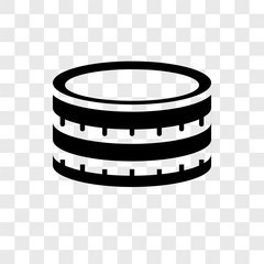 drum icons isolated on transparent background. Modern and editable drum icon. Simple icon vector illustration.