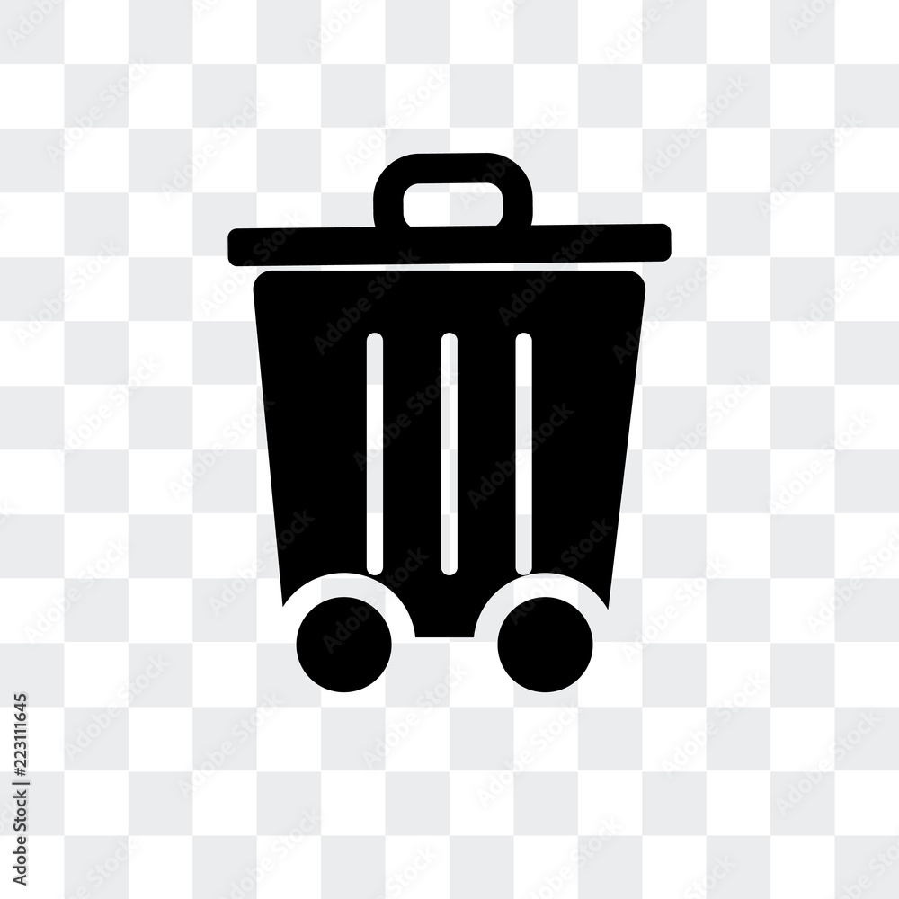 Poster trash can icon isolated on transparent background. modern and editable trash can icon. simple icons 