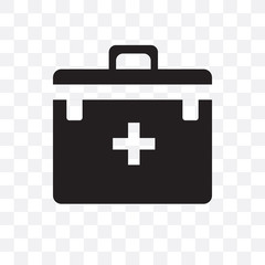 Obraz premium first aid kit icon isolated on transparent background. Simple and editable first aid kit icons. Modern icon vector illustration.